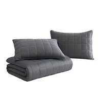 Solid Brushed Micro Jersey Microfiber Quilt Set