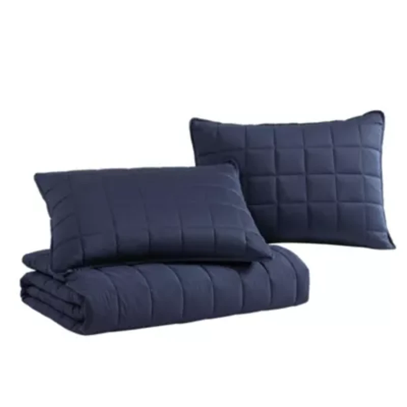 Solid Brushed Micro Jersey Microfiber Quilt Set