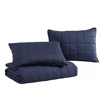 Solid Brushed Micro Jersey Microfiber Quilt Set