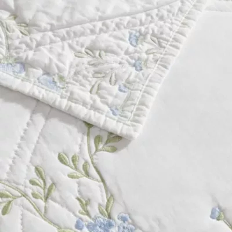 Floral Embroidery Cotton Quilt Set