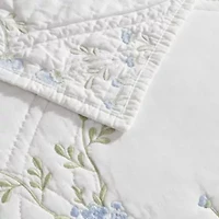 Floral Embroidery Cotton Quilt Set