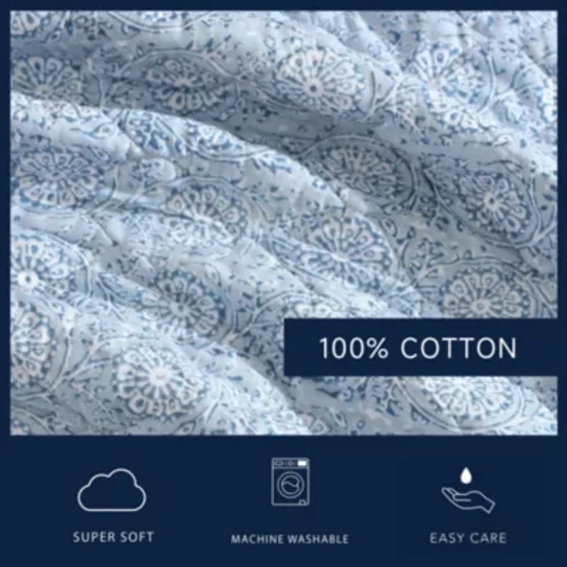 Floral Park Cotton Quilt-Sham Set
