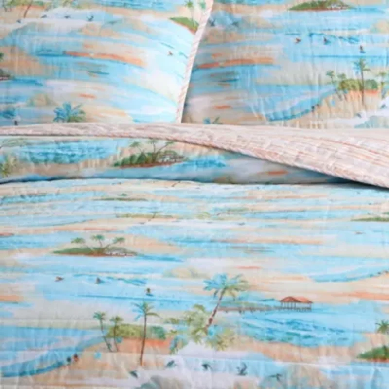 Bon Voyage Cotton Quilt-Sham Set
