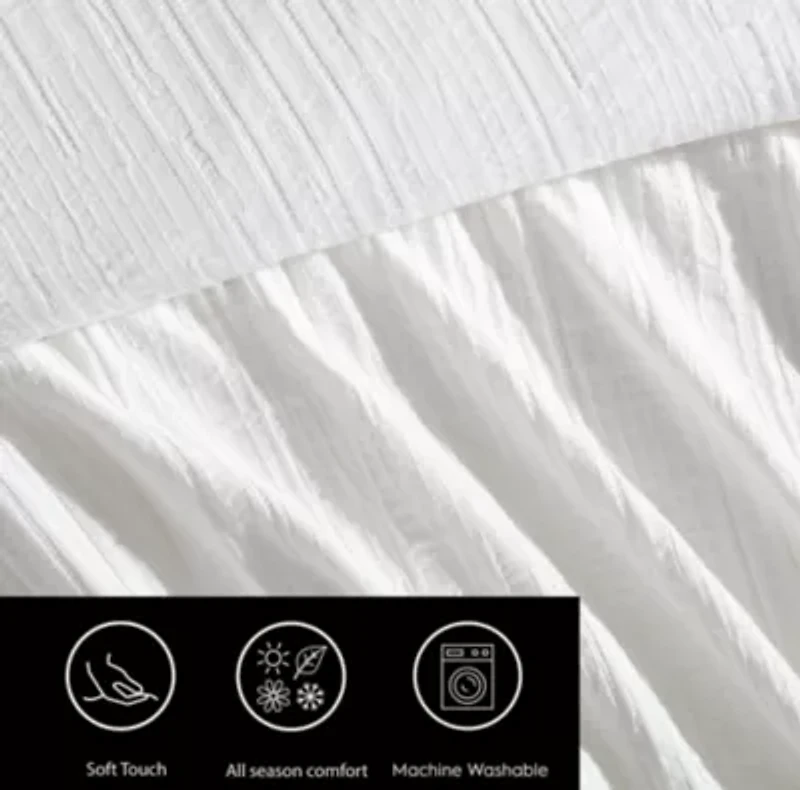 Bark Texture Cotton Duvet Cover Set