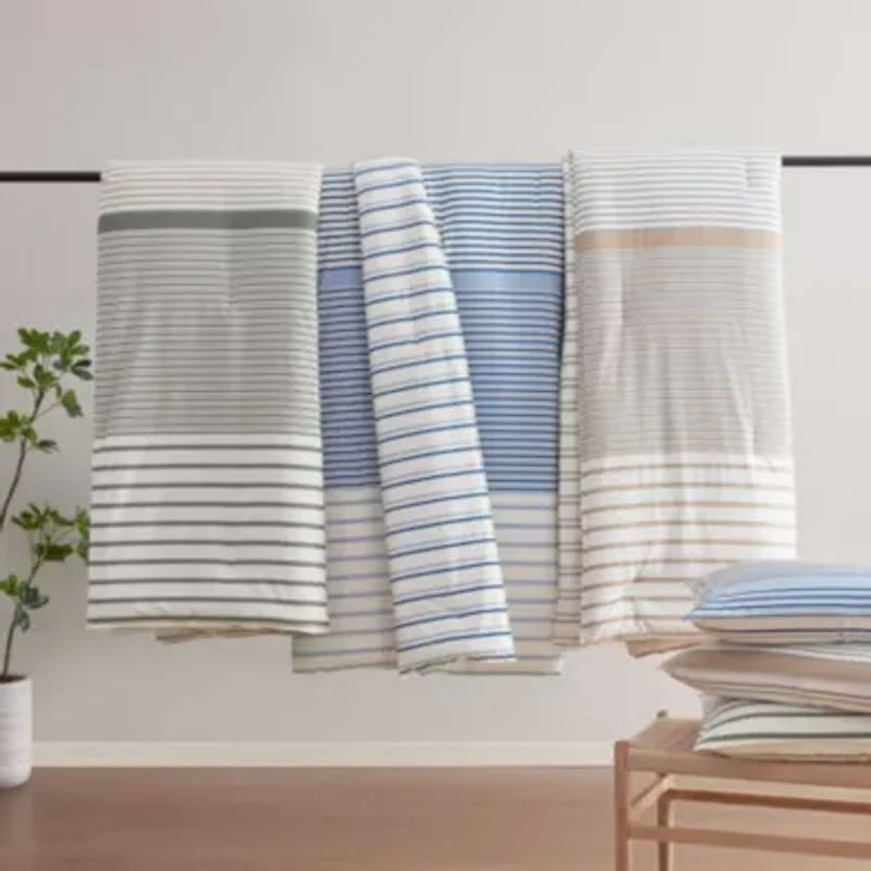 Cooper Stripe Cotton Duvet Cover Set