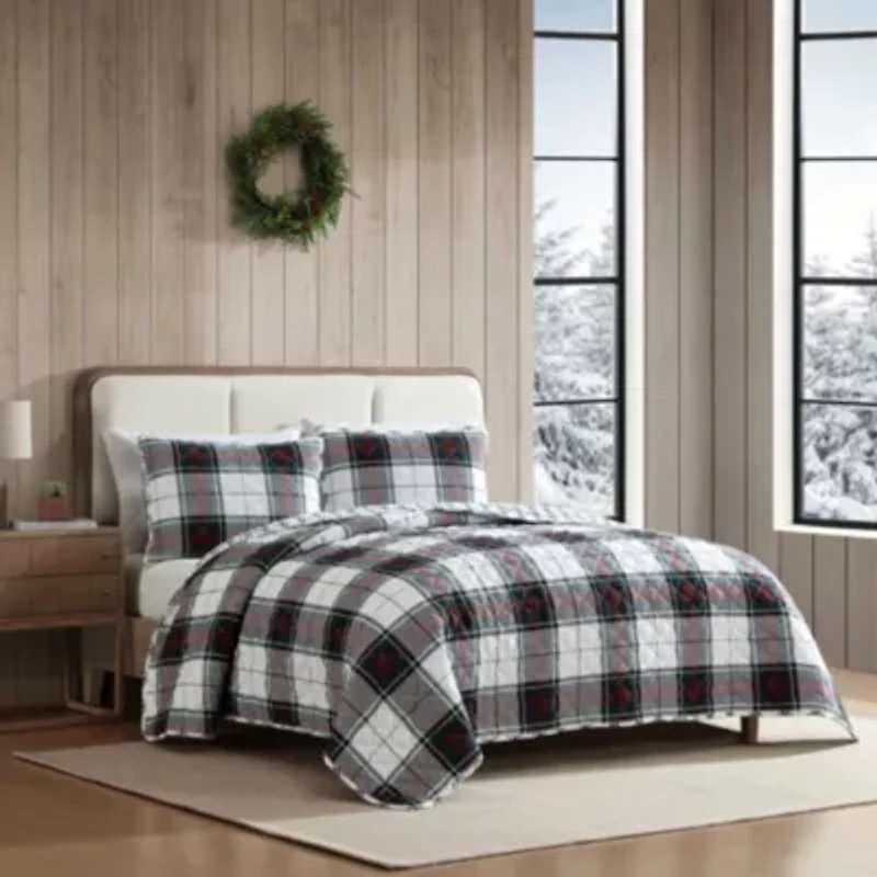 Holiday Plaid Cotton Quilt Set