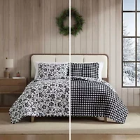 Woodblock Floral Cotton Quilt Set