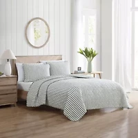 Willow Way Ticking Stripe Cotton Quilt Set