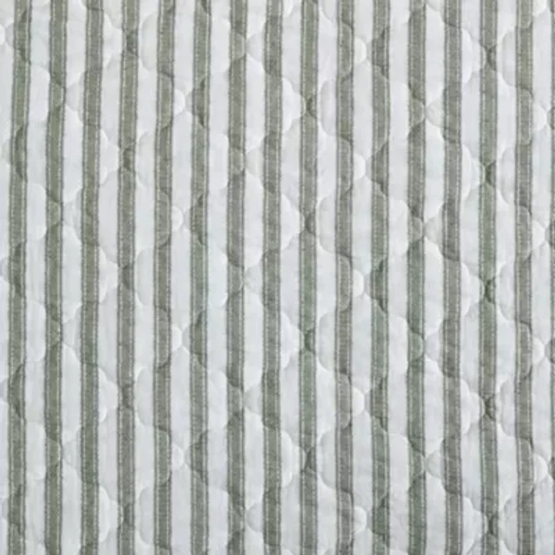 Willow Way Ticking Stripe Cotton Quilt Set