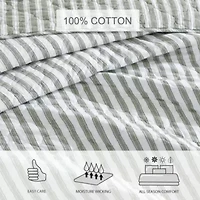 Willow Way Ticking Stripe Cotton Quilt Set