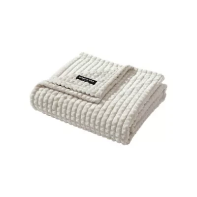 KCNY  Textured Solid Microfiber Throw Blanket