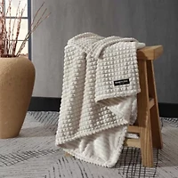 KCNY  Textured Solid Microfiber Throw Blanket