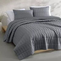 Washed Percale Cotton Quilt Set
