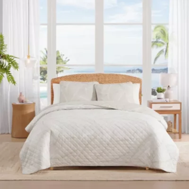 Pebble Palms Cotton Quilt Set