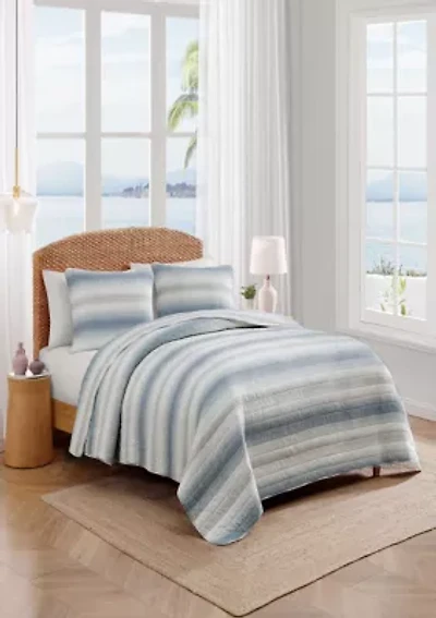 Prima Island Stripe Cotton Quilt Set