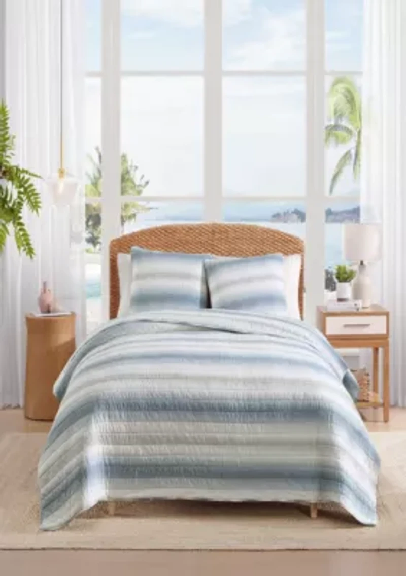 Prima Island Stripe Cotton Quilt Set