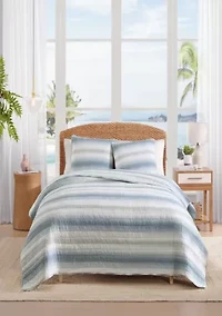 Prima Island Stripe Cotton Quilt Set