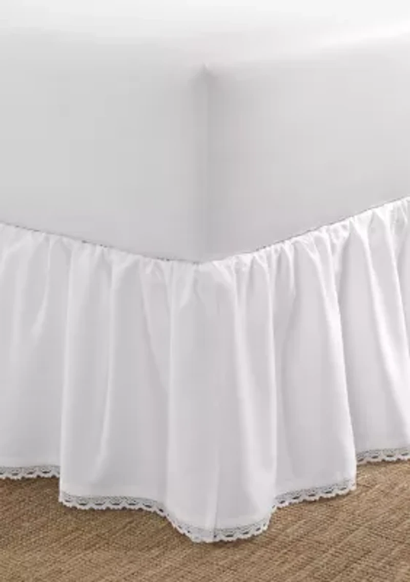 Crochet Ruffle Cotton Sateen Ruffled Bedskirt