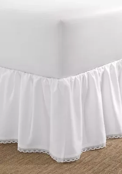 Crochet Ruffle Cotton Sateen Ruffled Bedskirt