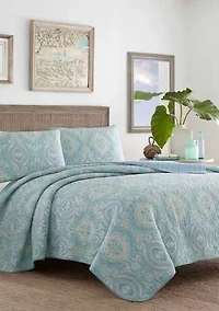 Turtle Cove 3-Piece Paisley Cotton Quilt Set