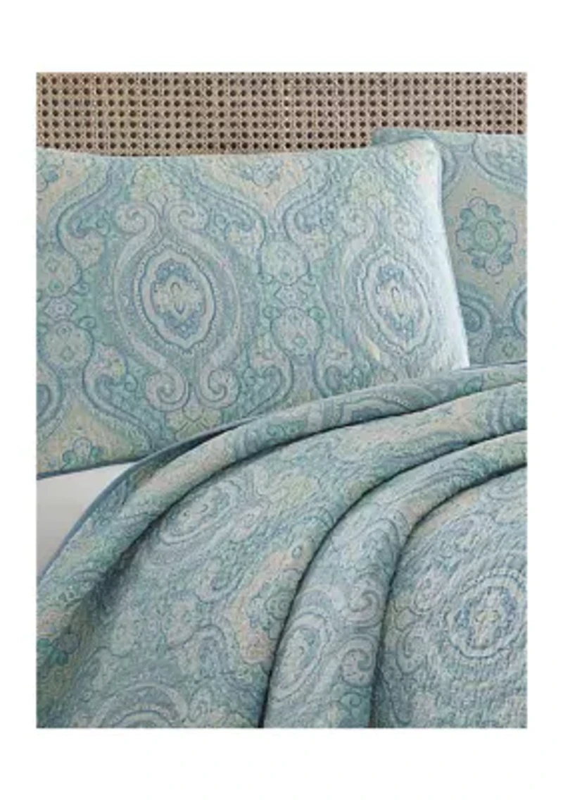 Turtle Cove 3-Piece Paisley Cotton Quilt Set
