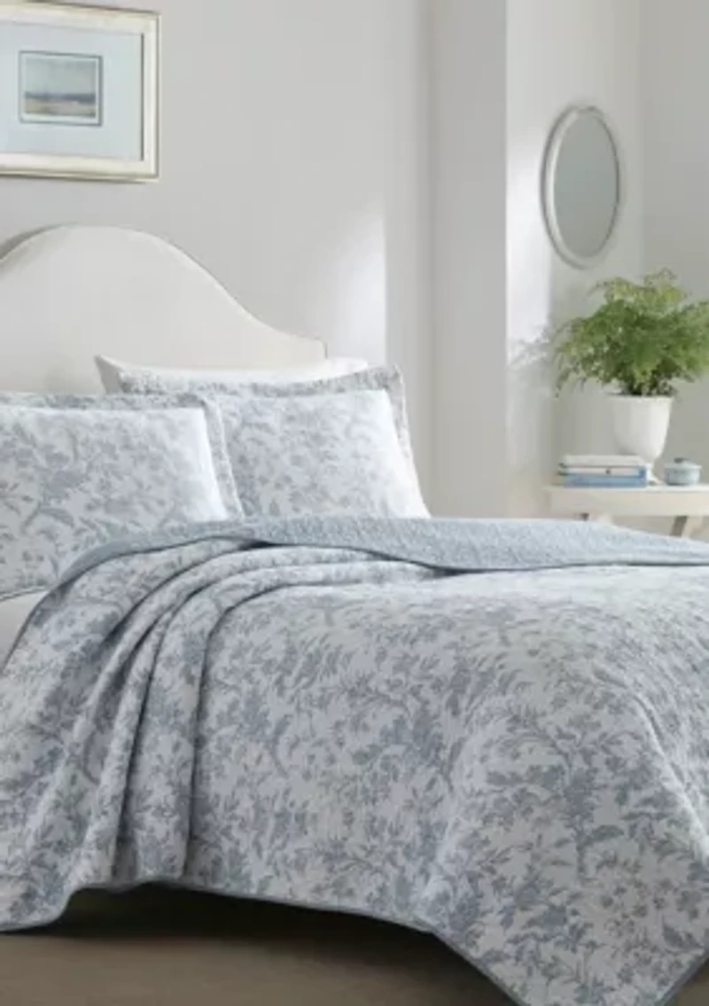 Twin Amberley Bright Blue Quilt Set