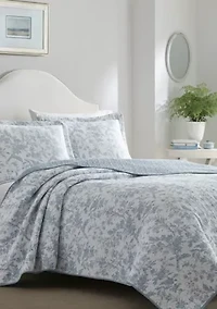 Twin Amberley Bright Blue Quilt Set