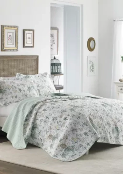 Breezy Floral Gray Quilt Set