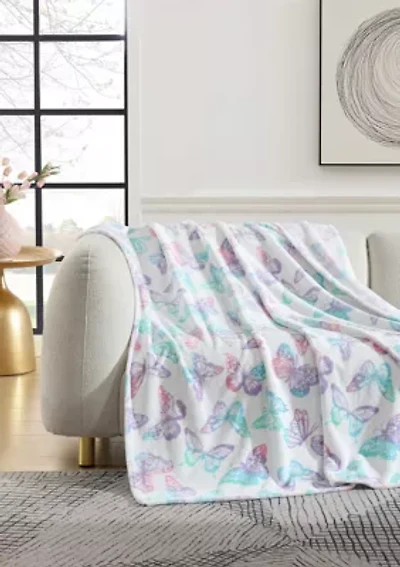 Butterfly Rainbow Microfiber Throw Open Stock