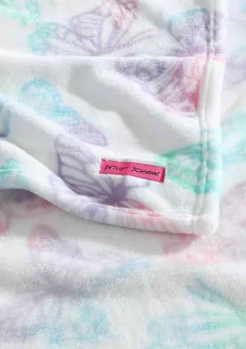 Butterfly Rainbow Microfiber Throw Open Stock