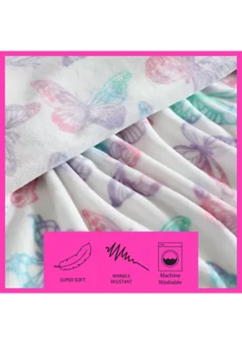 Butterfly Rainbow Microfiber Throw Open Stock