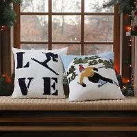 Love Ski Microfiber Decorative Pillow