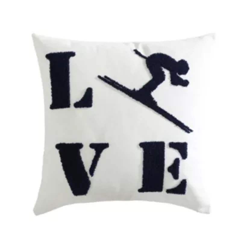 Love Ski Microfiber Decorative Pillow