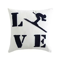 Love Ski Microfiber Decorative Pillow