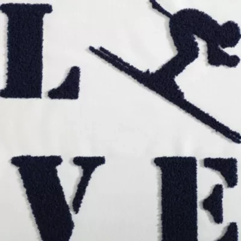 Love Ski Microfiber Decorative Pillow