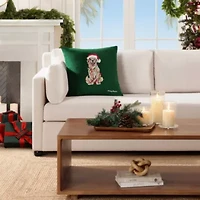 Holiday Retriever Microfiber Decorative Pillow