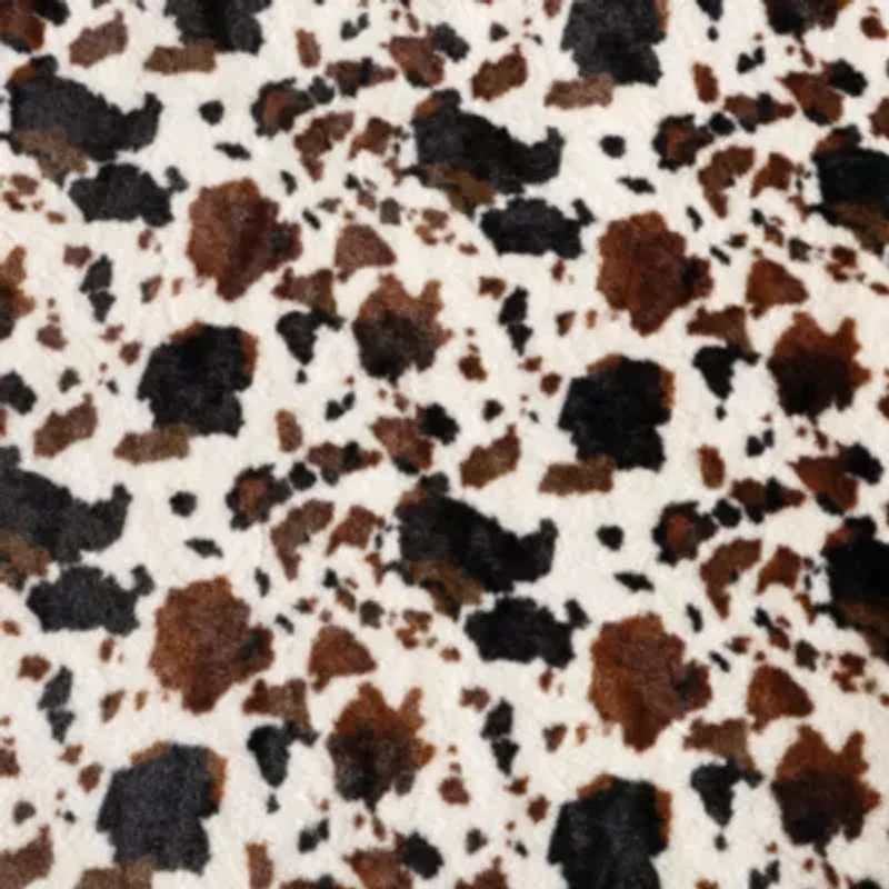 Spotted Cow Print Microfiber Throw