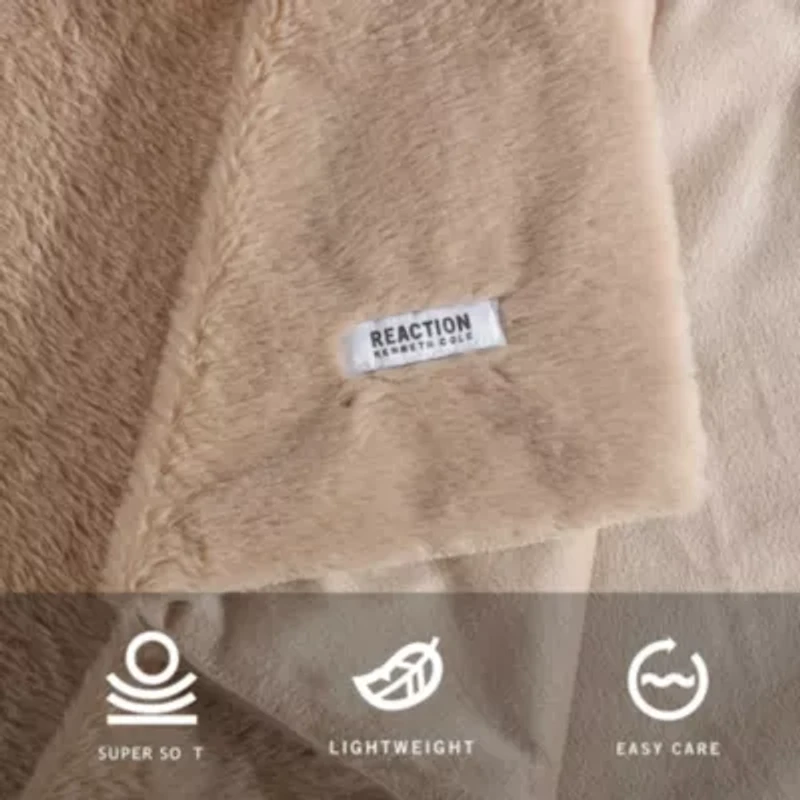 KCRFaux Fur Solid Microfiber Throw