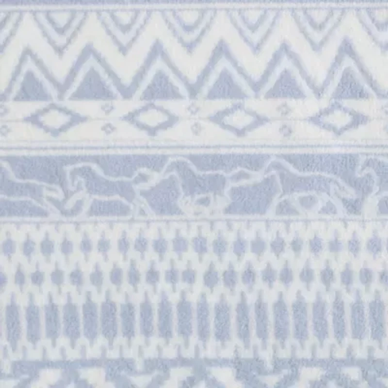 Western Horse Stripe Microfiber Throw