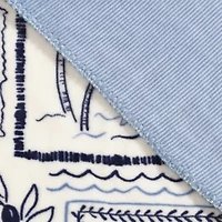 Beach Collage Reversible Pinstriped Microfiber Throw