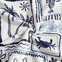 Beach Collage Reversible Pinstriped Microfiber Throw
