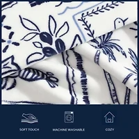 Beach Collage Reversible Pinstriped Microfiber Throw