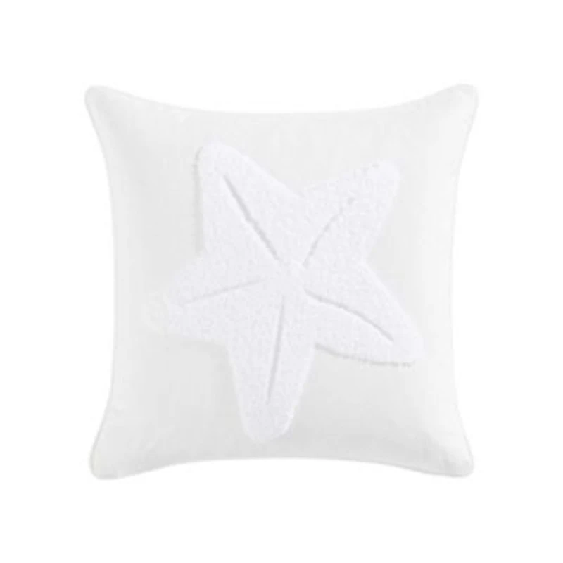 Starfish Loop Embroidery Cotton Decorative Pillow
