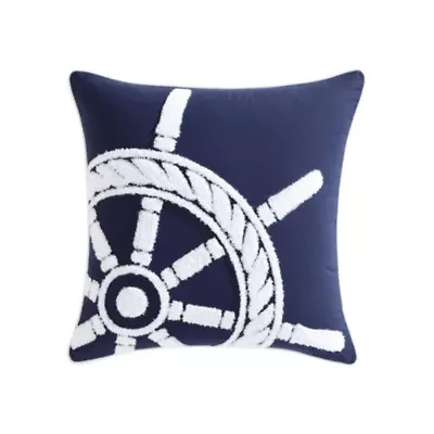 Ships Wheel Cotton Decorative Pillow