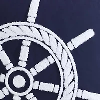 Ships Wheel Cotton Decorative Pillow