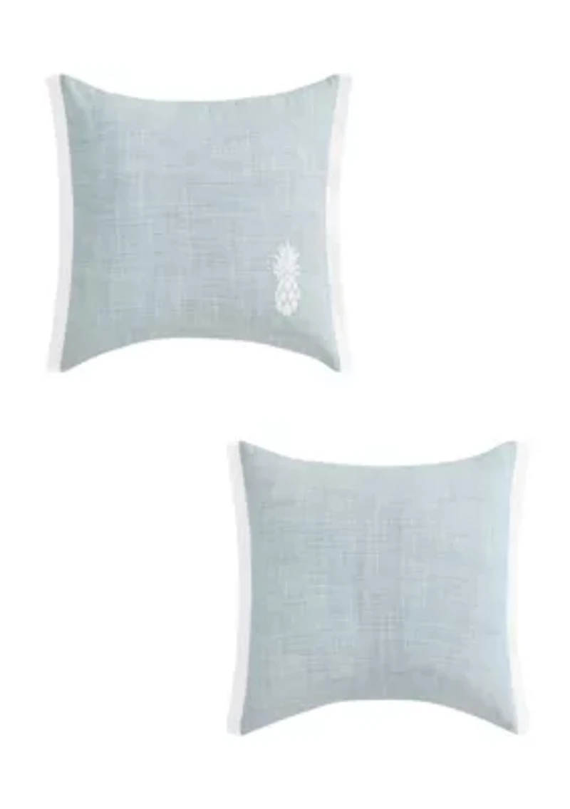 Ocean Bay Pineapple Cotton Decorative Pillow