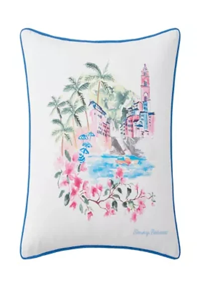 Watercolor Scenic Cotton Decorative Pillow