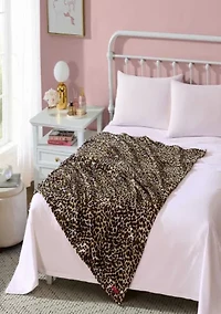 Etched Leopard Microfiber Throw