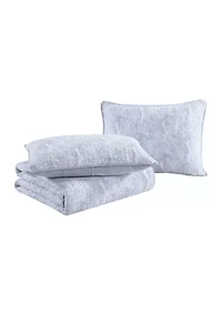 Distressed Water Leaves 3-Piece Quilt Set