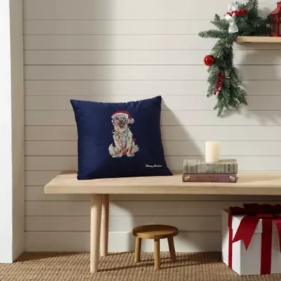 Holiday Retriever Microfiber Decorative Pillow